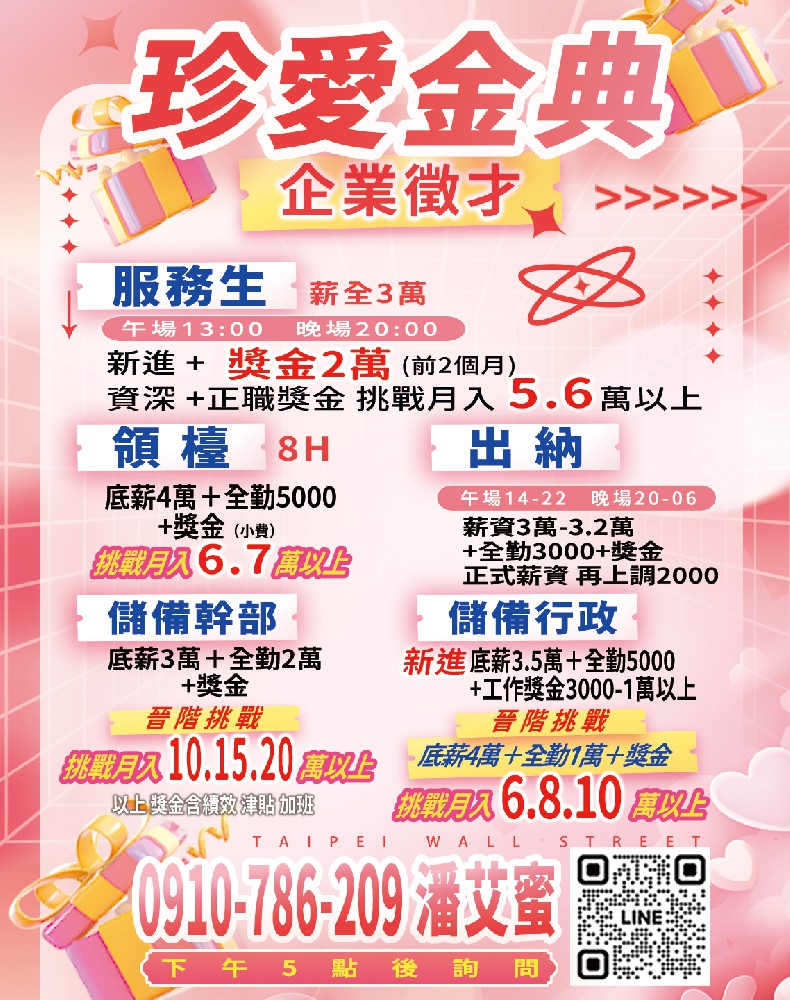 金典酒店招聘服務生