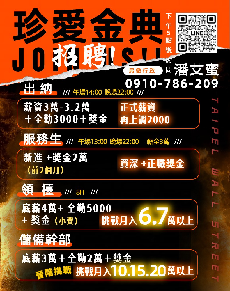 金典酒店招聘服務生